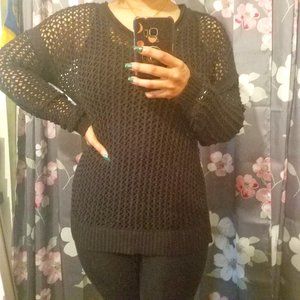 Mossimo Black Fishnet Sweater
